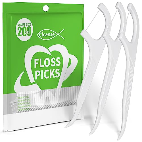 200 Pcs Hilo Dental con mango Arcos Dentales 3X limpio,Fácil y sencillo de usar,Especialmente para los molares Limpiar,Perfecto para el hogar y las emergencias, mantiene tu boca fresca y limpia