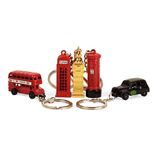 5 unids/Set, Regalo de Recuerdo de Londres Cabina telefónica roja Caja de Correo del Taxi Taxi Big Ben Modelo en Miniatura pequeño Llavero
