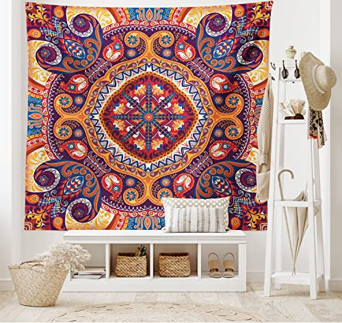 ABAKUHAUS Cachemir Tapiz de Pared y Cubrecama Suave, Alfombra De Flores Arabe, Material Resistente, 230 x 140 cm, Multicolor