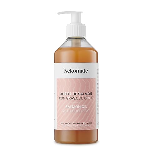 Aceite de Salmón para Perros y Gatos, con Grasa de Oveja, Ayuda a Comer, Mejora la digestión, Piel, Pelo y Articulaciones Saludables, Suplemento y Vitaminas con Omega-3 y Omega-6, 500ml