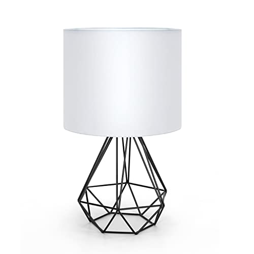 Aigostar - Lámpara de Mesa Estilo Retro Industrial, Portalámparas de Casquillo Fino E14, Lámpara Decorativa con Base Metálica y Tulipa Blanca, Perfecta para Decorar Cualquier Estancia