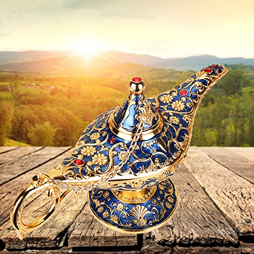Aizuoni Lámpara Genio | Vintage Aladdin Lamp Prop,Delicada Mesa Boda, Accesorios árabes clásicos para Fiestas, cumpleaños