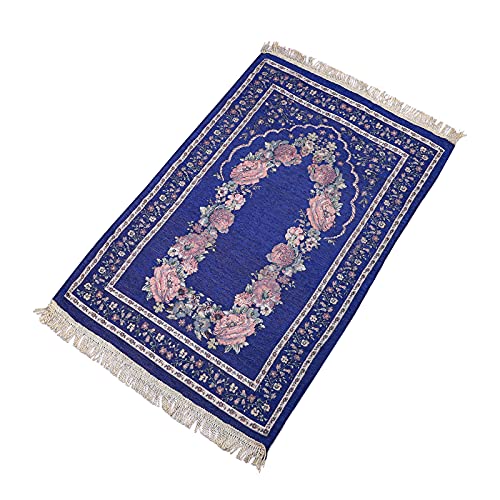 Alfombra de oración musulmana, alfombra de oración islámica para oraciones musulmanas, regalo Ramadán para hombres y mujeres, alfombra turca de bolsillo, alfombra de terciopelo Sajadah de 70 x 110 cm