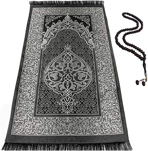 Alfombra de oración musulmana – Alfombras de oración islámicas turcas – Grandes regalos de Ramadán – Estera de oración musulmana para mujeres y hombres – Alfombra Islam portátil – Alfombra musulmana