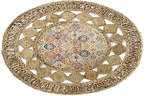 Alfombra Dkd Home Decor Jute Chenille Árabe (120 X 120 X 0.5 Cm)
