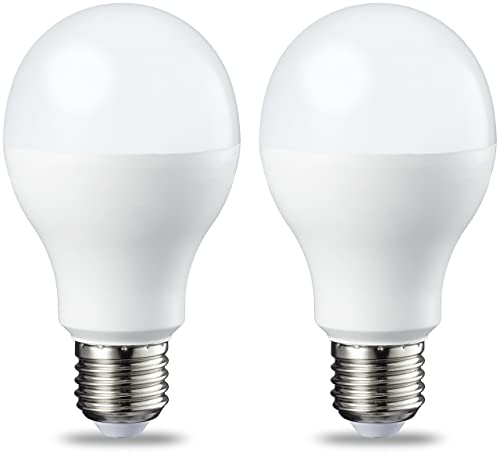 Amazon Basics - Bombilla rosca Edison LED E27, 13 W (equivalente a 100 W), blanco frío, no regulable, paquete de 2, CRI80