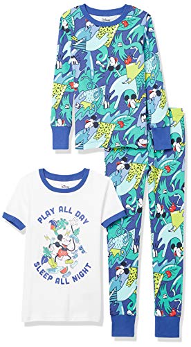 Amazon Essentials Disney | Marvel | Star Wars Conjunto de Pijama (Previamente Spotted Zebra) Niño, Azul/Blanco Mickey Clásico, 8 años