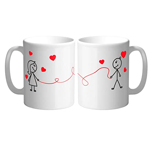 AR Regalos Pack de Tazas Pareja Hilo Rojo del Destino