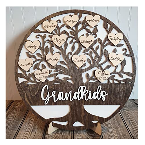 Arbol de la Vida Personalizado, Ideal para Regalar y Decorar. ¡¡Un Recuerdo para Toda la Vida Nombre Personalizado Olesea Árbol genealógico Decoración de Madera en Forma de corazón