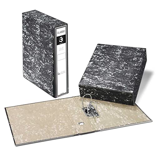 Archivador A-Z + Caja PRAXTON Negro Jaspeado, Folio Ancho 75 mm. (Pack x10)