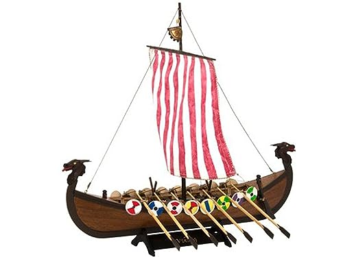 Artesanía Latina - Maqueta de Barco en Madera - Drakkar Viking - Modelo 19001N, Escala 1:75 - Maquetas para Montar - Nivel Principiante
