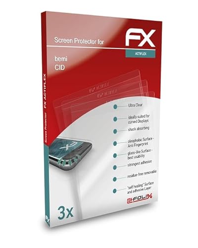 atFoliX Película Protectora compatible con bemi CID Protector Película, ultra claro y flexible FX Lámina Protectora de Pantalla (3X)