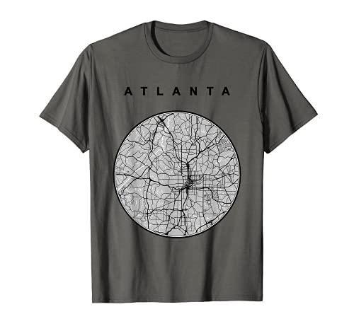 Atlanta GA City Mapa Art Atlanta Georgia Mapa Camiseta