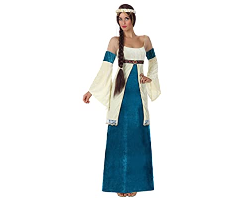 Atosa disfraz dama medieval mujer adulto noble azul M