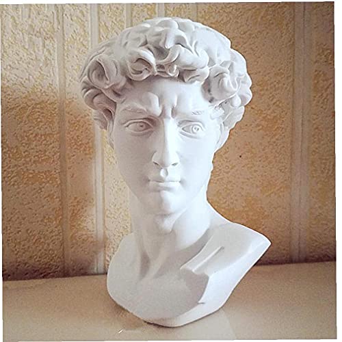 Ayrsjcl Resina David Head Retratos Busto Mini Gypsum Estatua Michelangelo Buonarroti Estatuilla Decoración del Hogar para Práctica De Dibujo Art Craft