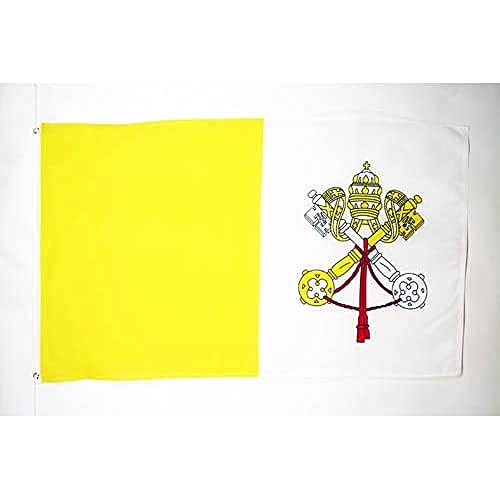 AZ FLAG - Bandera Ciudad del Vaticano - 90x60 cm - Bandera Vaticana 100% Poliéster con Ojales de Metal Integrados - 50g - Colores Vivos Y Resistente A La Decoloración