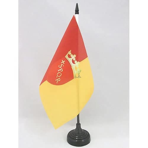 AZ FLAG Bandera de Mesa de la Ciudad DE Roma con Armas 21x14cm - BANDERINA de DESPACHO DE Roma 14 x 21 cm