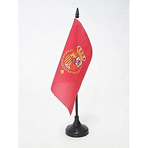 AZ FLAG Bandera de Mesa del ESTANDARTE del Rey Felipe Vi DE ESPAÑA 15x15cm - BANDERINA de DESPACHO Real DE ESPAÑA 15 x 15 cm