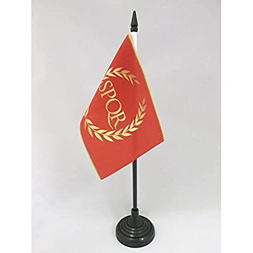 AZ FLAG Bandera de Mesa del Imperio Romano 15x10cm - BANDERINA de DESPACHO SPQR 10 x 15 cm