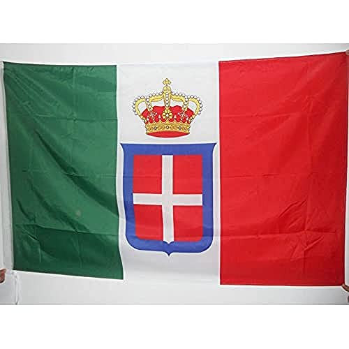 AZ FLAG Bandera del Reino DE Italia Corona 90x60cm para Palo - Bandera Italiana Real 60 x 90 cm