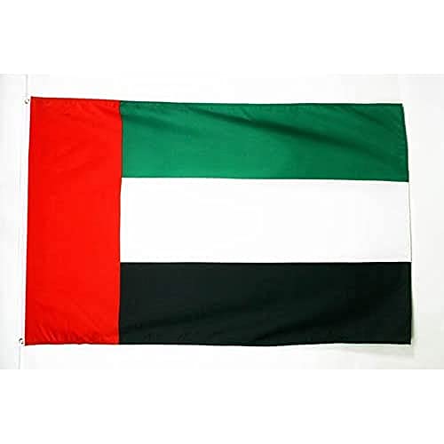 AZ FLAG - Bandera Emiratos Árabes Unidos - 150x90 cm - Bandera Emiratí 100% Poliéster Con Ojales de Metal integrados - 110g - Colores Vivos Y Resistente A La Decoloración