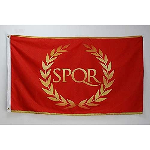 AZ FLAG - Bandera Imperio Romano - 150x90 cm - Bandera SPQR 100% Poliéster con Ojales de Metal Integrados - 110g - Colores Vivos Y Resistente A La Decoloración