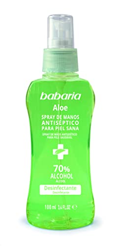 Babaria - Gel de Manos Hidroalcohólico Antiséptico Acción Calmante y Refrescante, con Aloe Vera y Jojoba, 70% de Alcohol, Uso Exclusivo en Piel Sana - 100 ml, ambalaje puede variar