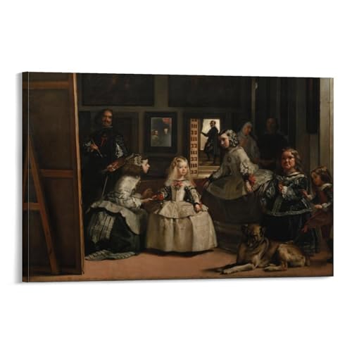 BACION Lienzo Moderno Estirado Diego Velazquez Las Meninas Reproducción De Obras De Arte Sobre Lienzo, Arte De Pared Para Decoración Del Hogar Y El