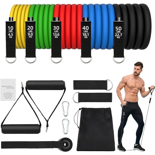 Bandas de Resistencia Crossfit 150 lbs 12 Piezas Bandas Elásticas Musculación con 5 Diferentes Niveles Gomas Elasticas musculacion para Gimnasio en Casa Yoga