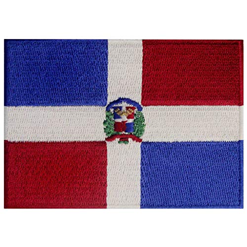 Bandera de la República Dominicana Caribe Emblema nacional Parche Bordado de Aplicación con Plancha