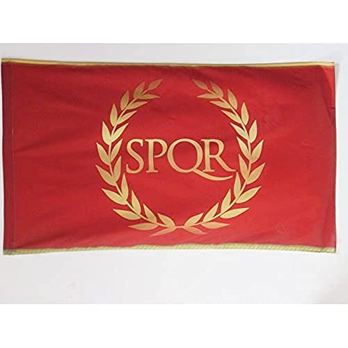 BANDERA del IMPERIO ROMANO 90x60cm para palo - BANDERA SPQR 60 x 90 cm - AZ FLAG