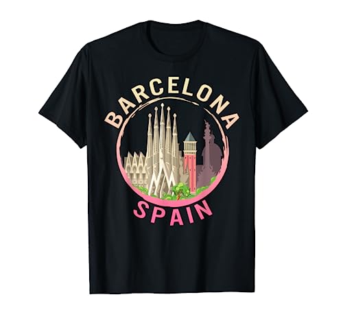 Barcelona España Horizonte España Viajes Turismo Europa Vacaciones Camiseta