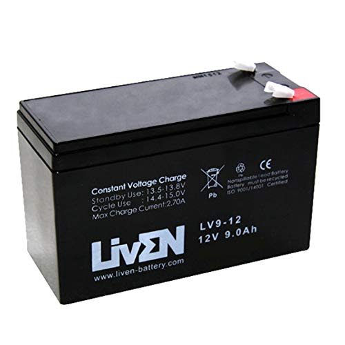 Batería AGM 12V 9Ah C-20 Sin Mantenimiento - Equipos Seguridad/Médicos/SAI/Comunicación/Emergencia | LIVEN LV9-12