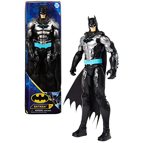 Batman - Batman Figura 30 CM Bat Tech Muñeco Batman 30 cm Articulado con Traje Negro/Azul - 6060346 - Juguete Niños 3 Años +