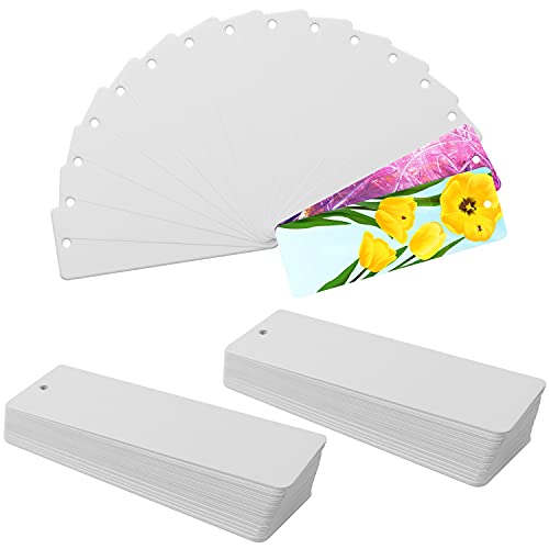 Belle Vous Pack de 300 Marca Páginas Cartón en Blanco 15 x 5 cm Punto de Libro Personalizado con Agujero para Borla – Set Marca Paginas Libros Regalo Lectura para Niños, Hombres y Mujeres