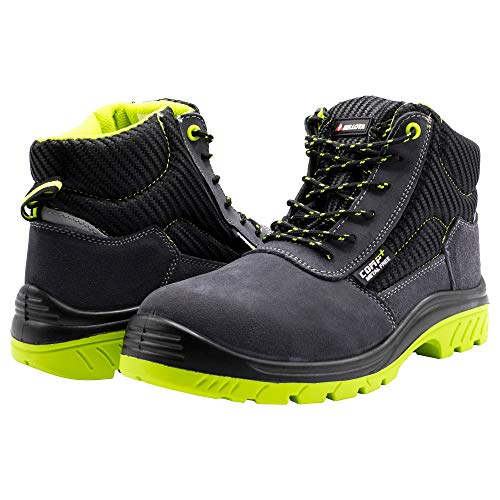 Bellota 7230943S1P - Bota de Seguridad de Hombre y Mujer (Talla 43) de Piel Serraje Transpirable, Ligera y Resistente a Golpes y Rozaduras