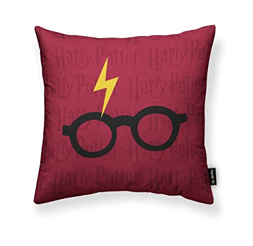 BELUM | Funda de cojín 100% algodón 45x45cm Modelo Harry Potter A | Funda de cojín Looney Tunes | Funda de cojín Tejido Half Panama 100% algodón orgánico