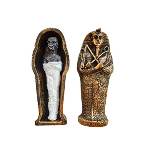 BESPORTBLE Antiguo Artefacto Egipcio Dios Coleccionable de Inframundo Anubis Sarcophagus Ataúd Momia Insertar Figura Mesa de Peces