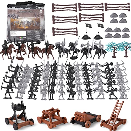 Boderam Juguetes de Caballero del Castillo Medieval 110pcs Antiguos Soldados Soldados Soldados Personajes Juguetes de acción Masculina del ejército muñecos de acción máquina de Juegos Base Militar