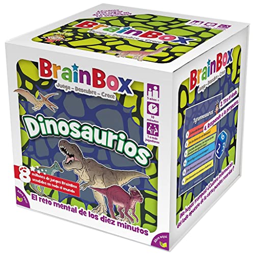 Brain Box - Green Board Games BrainBox Dinosaurios - Juego de Cartas en Español, G123438, a partir de 8 años.