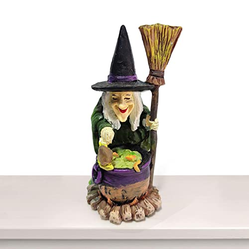 bruja estatua mago - Adorno estatua mago bruja | Adornos mesa arena psicológica resina, decoraciones Halloween para interiores en casa, 1 pieza Kot-au