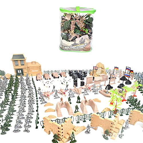 BYNYXI Figuras Acción del Ejército Conjunto de 350 piezas Set Set de Juego Militar Soldado Figuras Modelo con Soldados Tanques Aviones de Plástico Ejército Militar Figuras Juguetes para Niños