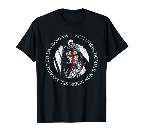 Caballero Templario Con Escudo Cruzado Y Cruz Templaria Camiseta