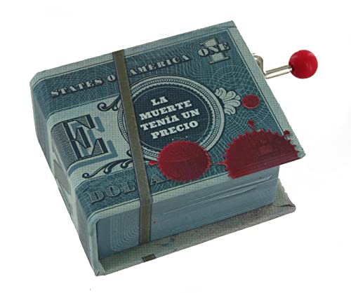 Caja de música/caja musical de manivela en forma de libro de cartón reforzado con mecanismo musical de 18 notas - La Muerte Tenía un Precio (Ennio Morricone)