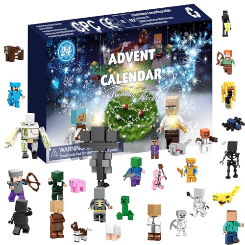 Calendario de Adviento de Navidad 2023 — juego de 24 figuras de personajes de Navidad, calendario de cuenta regresiva de Navidad de 24 días con sorpresas de dibujos animados, juguetes coleccionables