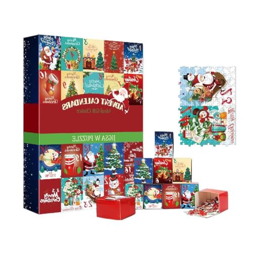 Calendario de cuenta regresiva de Navidad para celebrar la temporada festiva, rompecabezas temático de Navidad para adultos