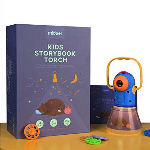 Calistouk Linterna cuentos infantil Lámpara de proyección proyector de Historia multifunción niños educación temprana Cielo Estrellado luz de sueño Juguete Luminoso