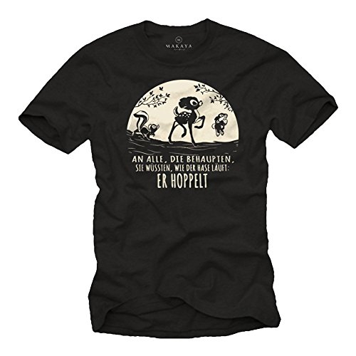 Camiseta Divertidas Hombre Manga Corta - Comic T-Shirt con Frases graciosas Negra XXL