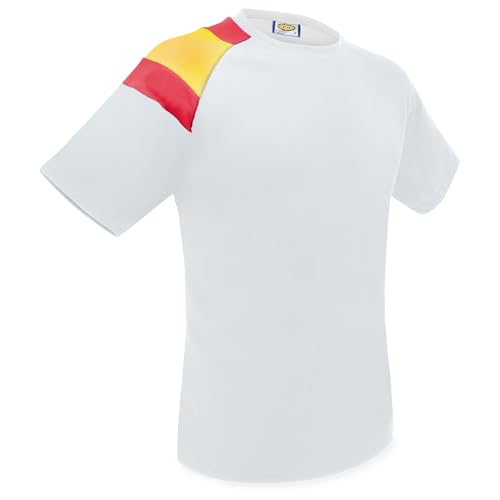 Camiseta Dry & Fresh Blanca con Bandera de España en el Hombro GALDANA (XL)