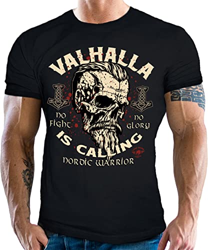 Camiseta para fans de los vikingos del norte: Walhalla is Calling, Warrior, XL